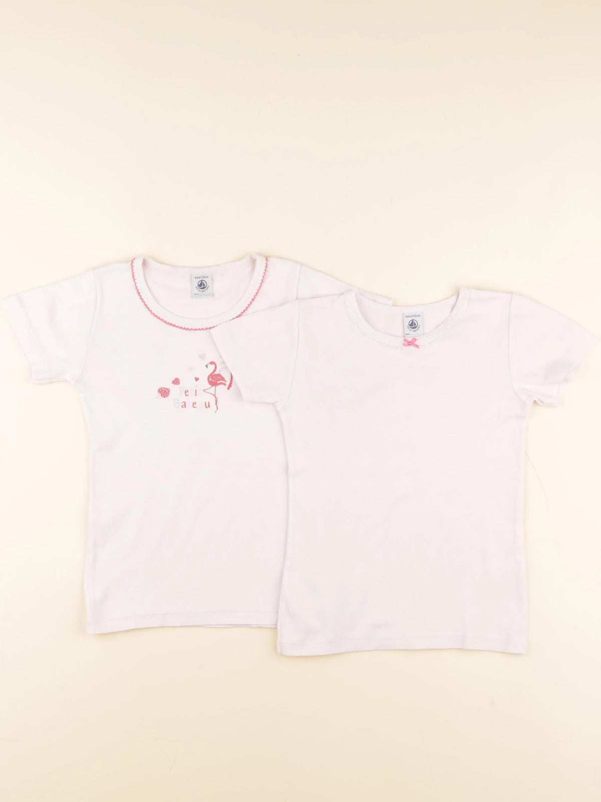 Petit Bateau - lot de 2 maillots de corps rose - 6 ans