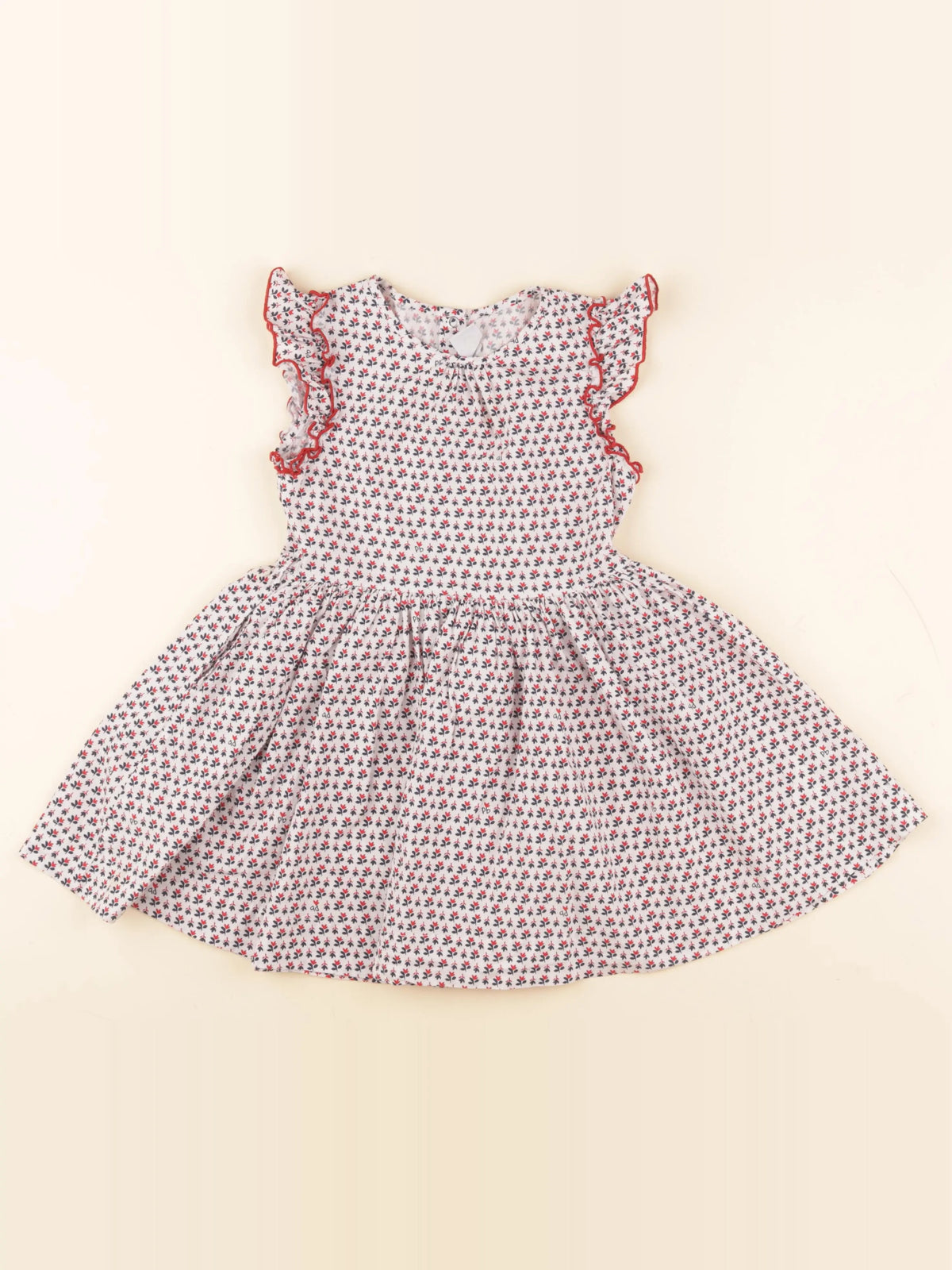 Petit Bateau - robe rouge, bleu - 4 ans
