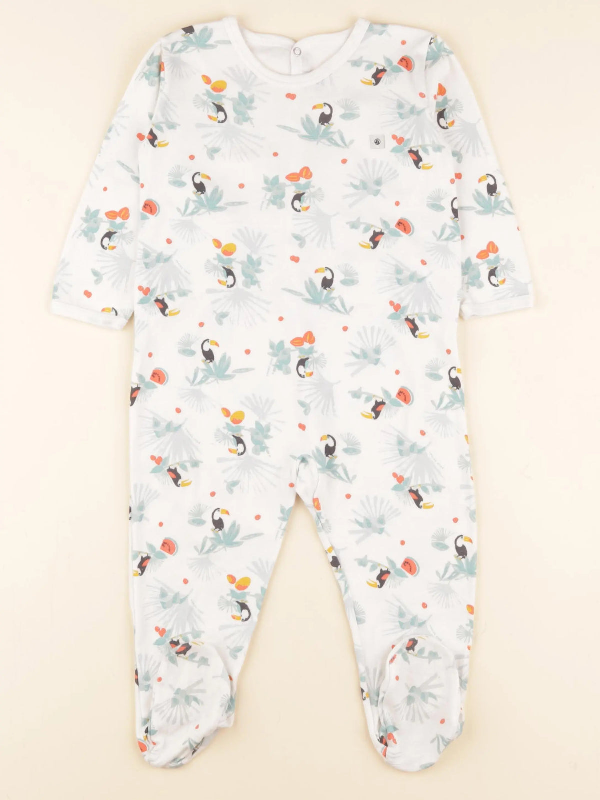 Petit Bateau - pyjama coton blanc - 18 mois