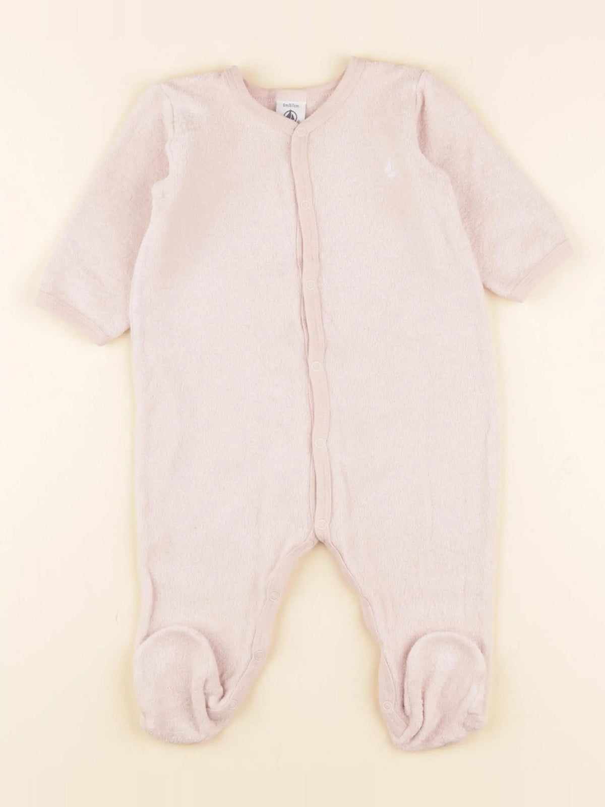 Petit Bateau - pyjama éponge rose - 6 mois