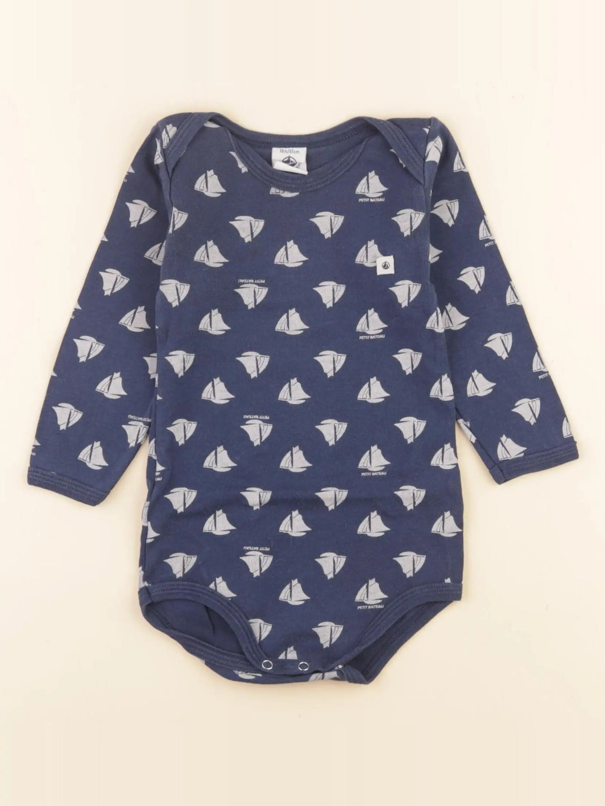 Petit Bateau - body bleu - 18 mois
