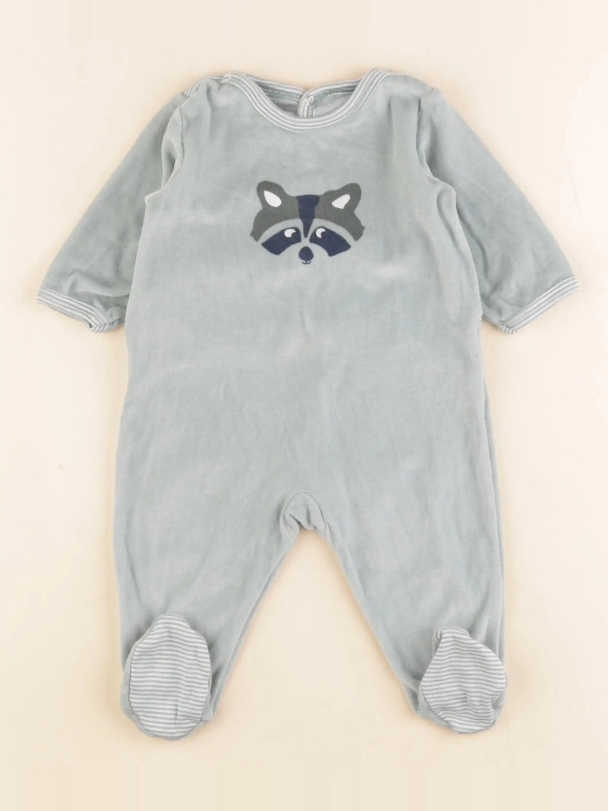 Petit Bateau - pyjama velours vert - 3 mois