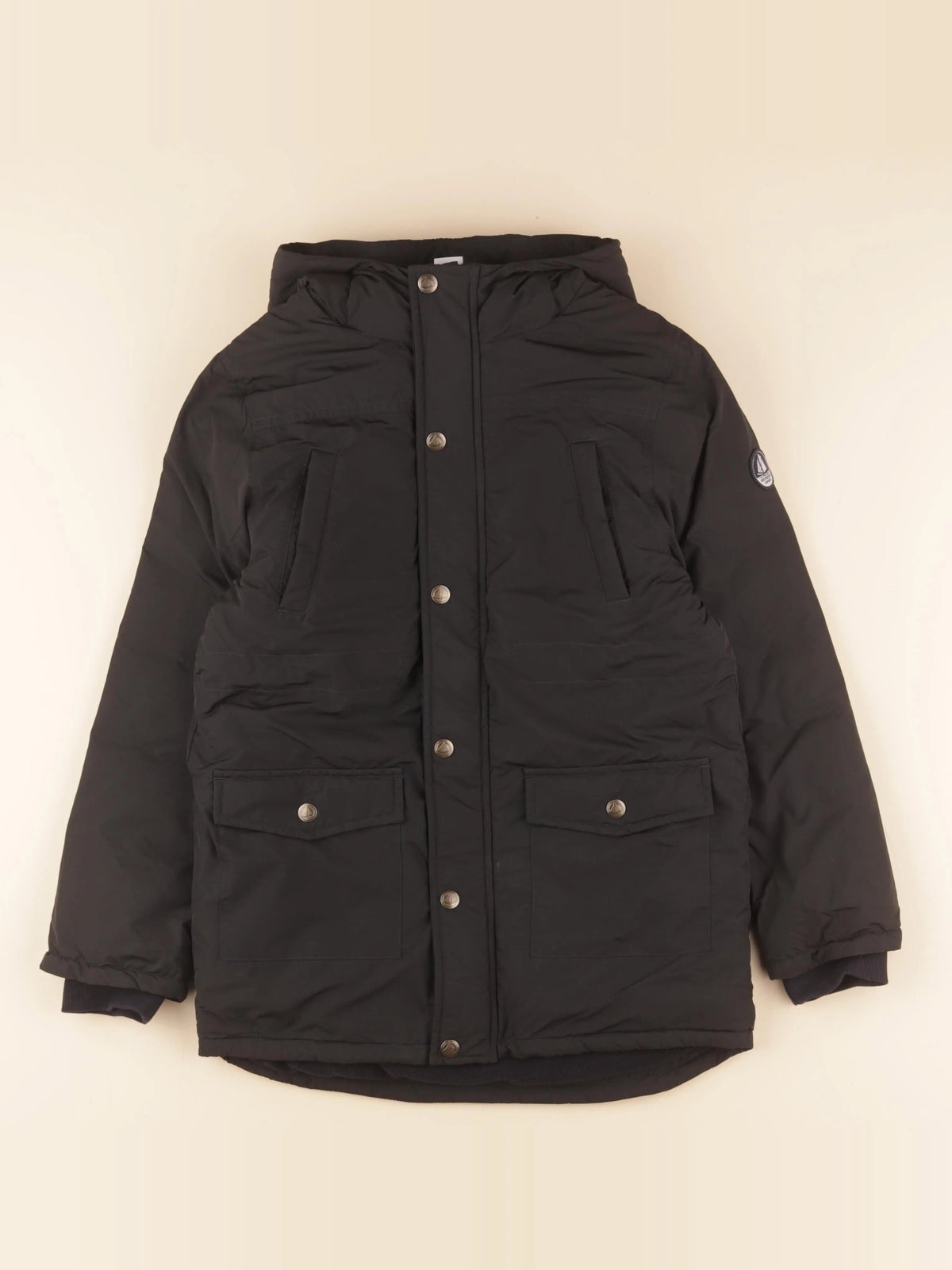 Petit Bateau - parka noir - 10 ans