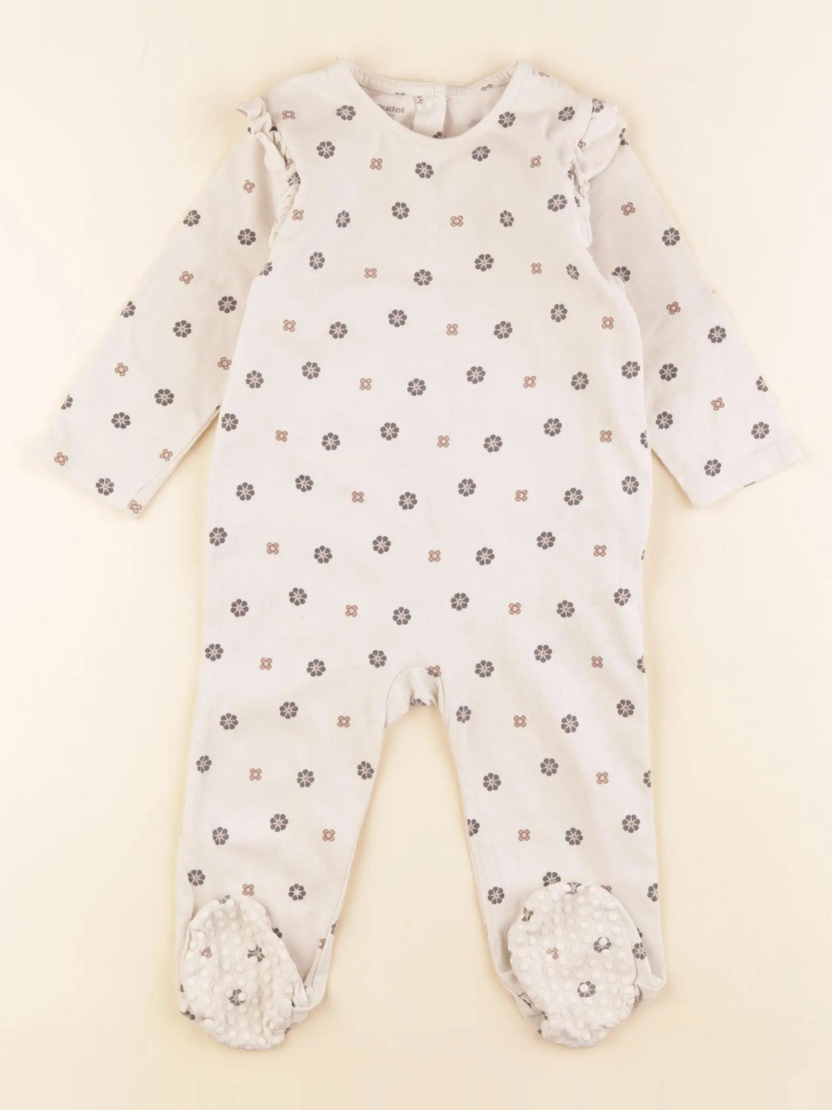 Vertbaudet - pyjama coton beige - 12 mois