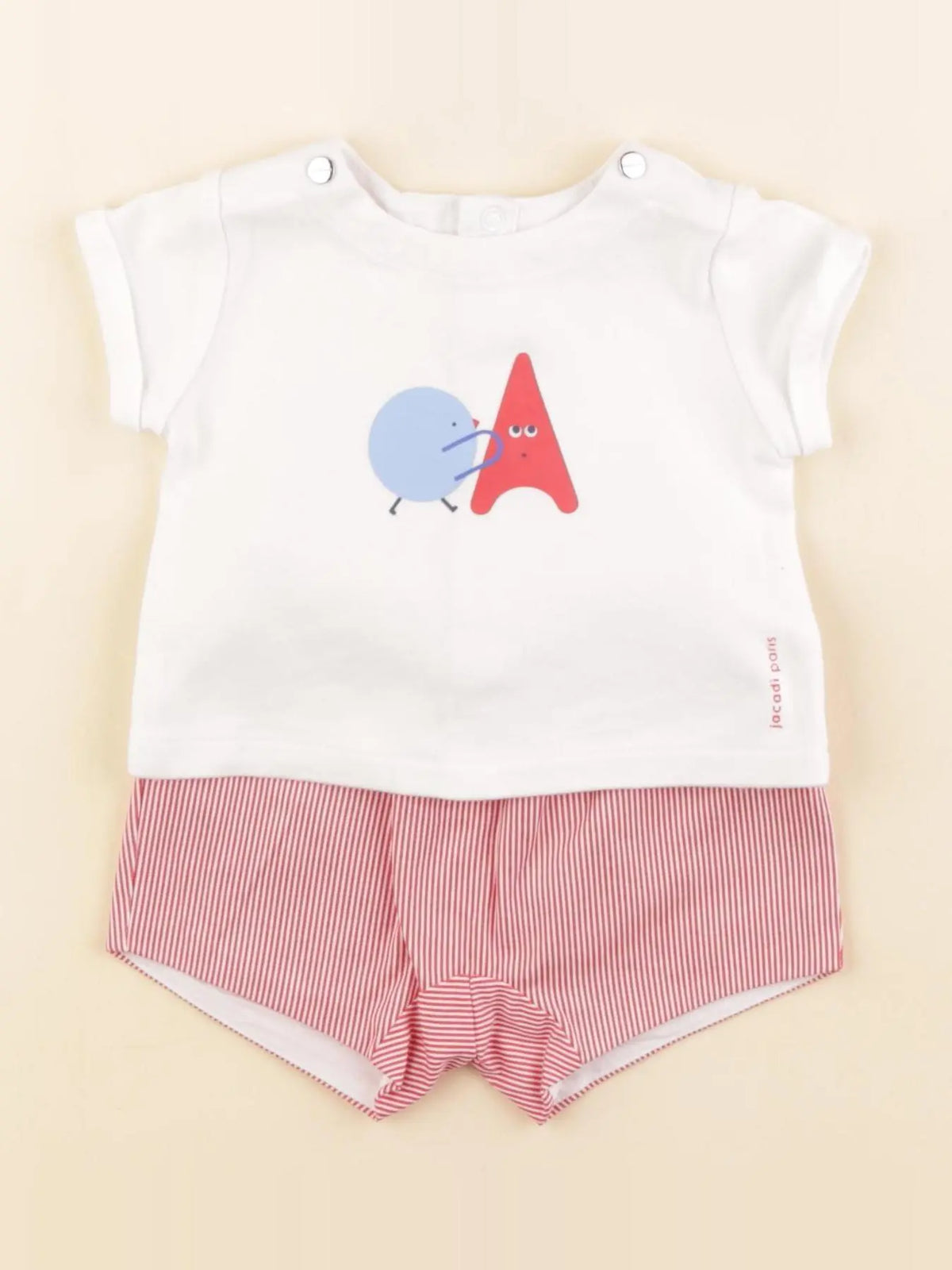Jacadi - ensemble blanc, rouge - 3 mois