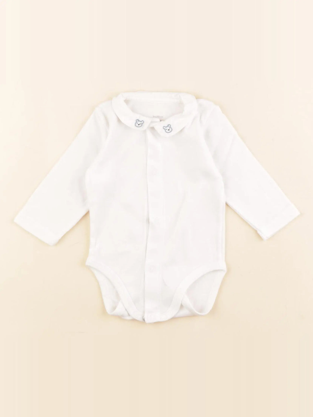 Petit Bateau - body à col blanc - 3 mois