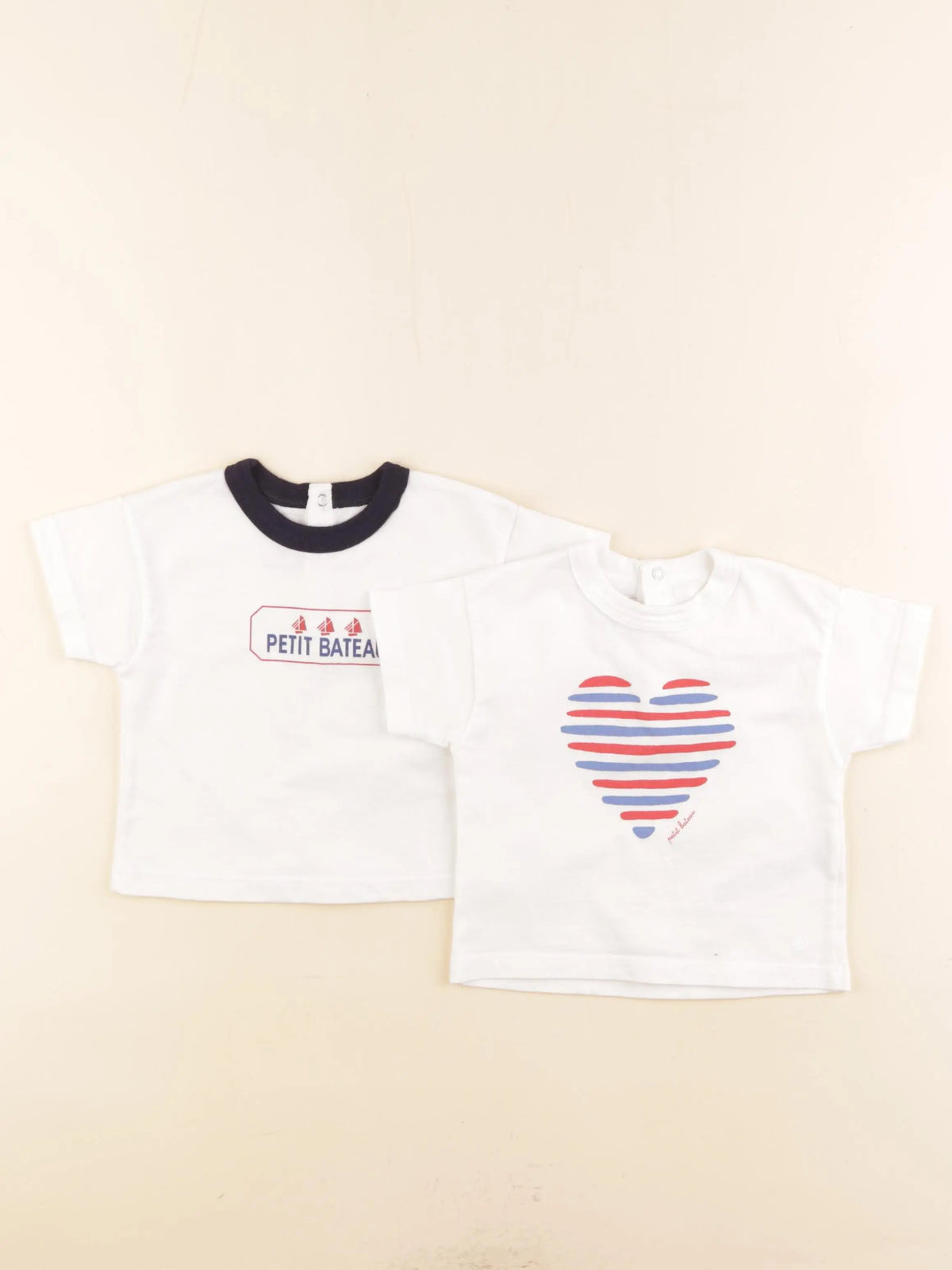 Petit Bateau - lot de 2 tee-shirts blanc - 3 mois