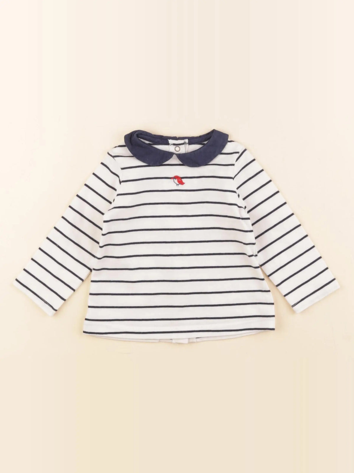 Cyrillus - tee-shirt blanc, bleu - 6 mois