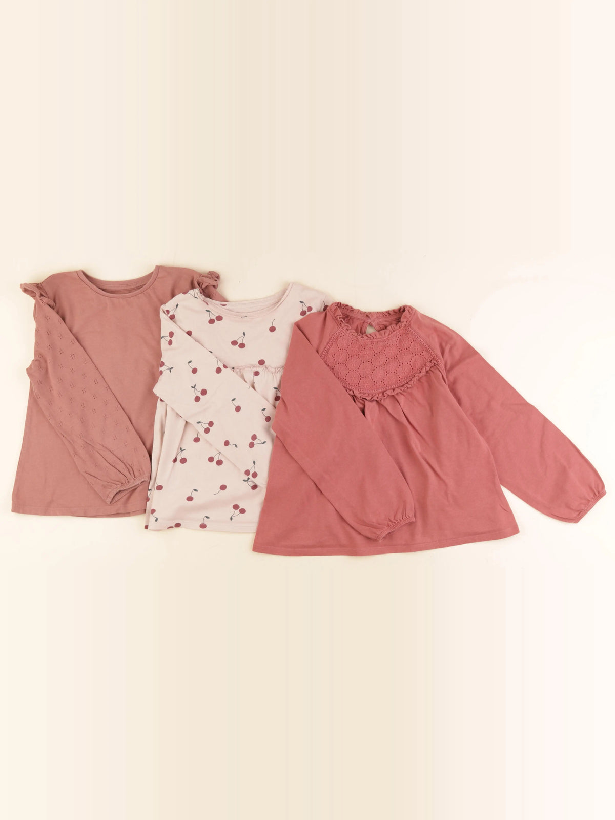 Vertbaudet - lot de 3 tee-shirts rose - 6 ans