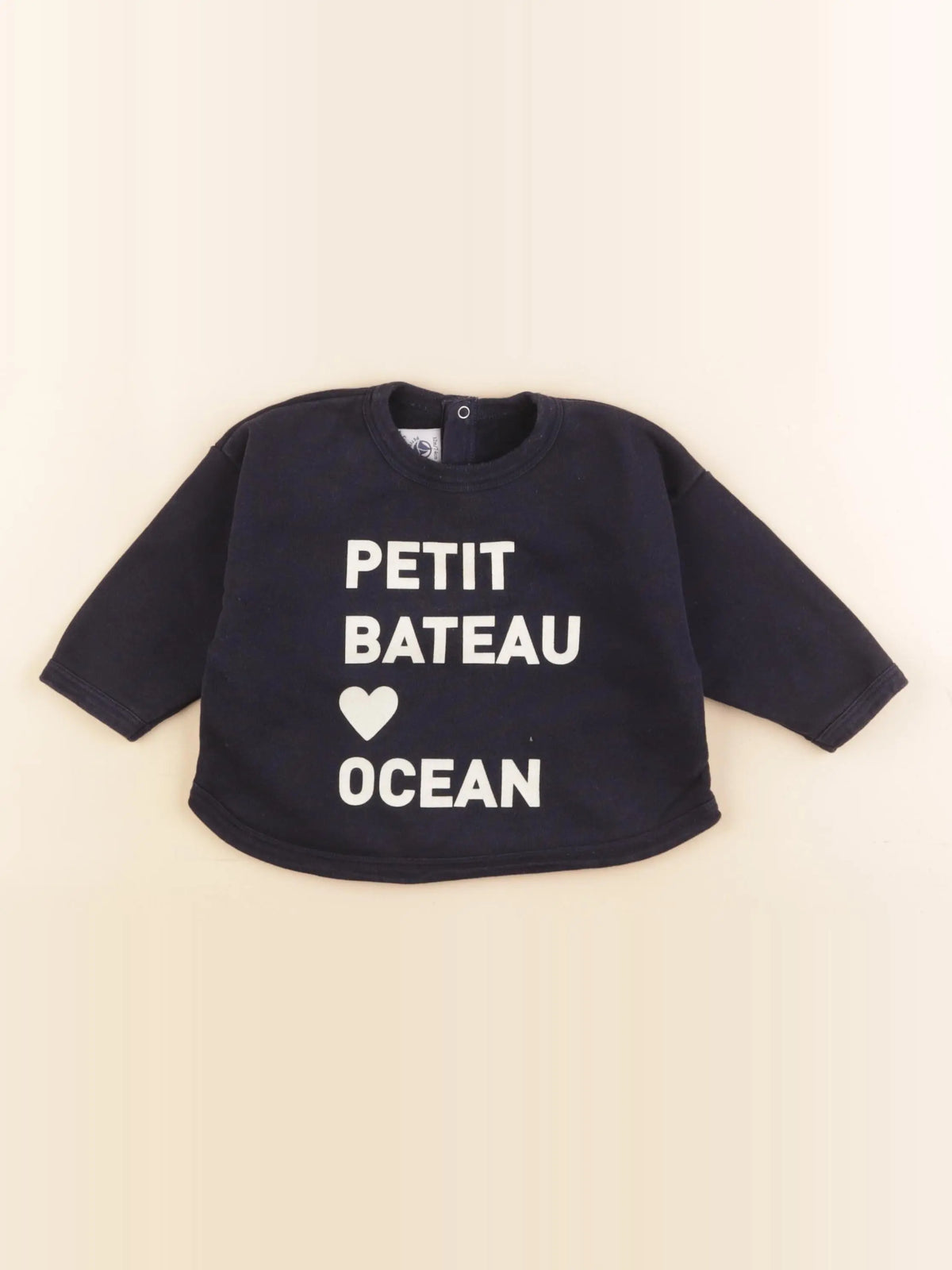 Petit Bateau - sweat bleu - 12 mois