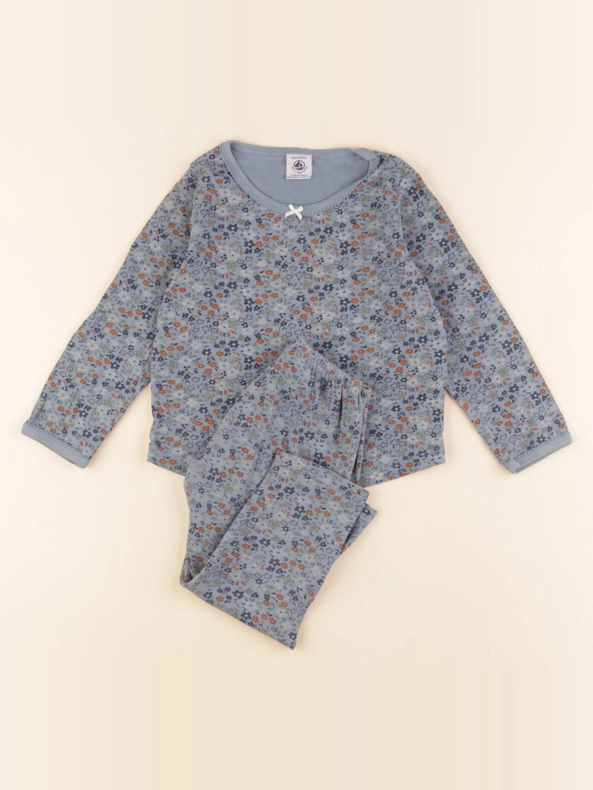 Petit Bateau - pyjama coton bleu - 2 ans