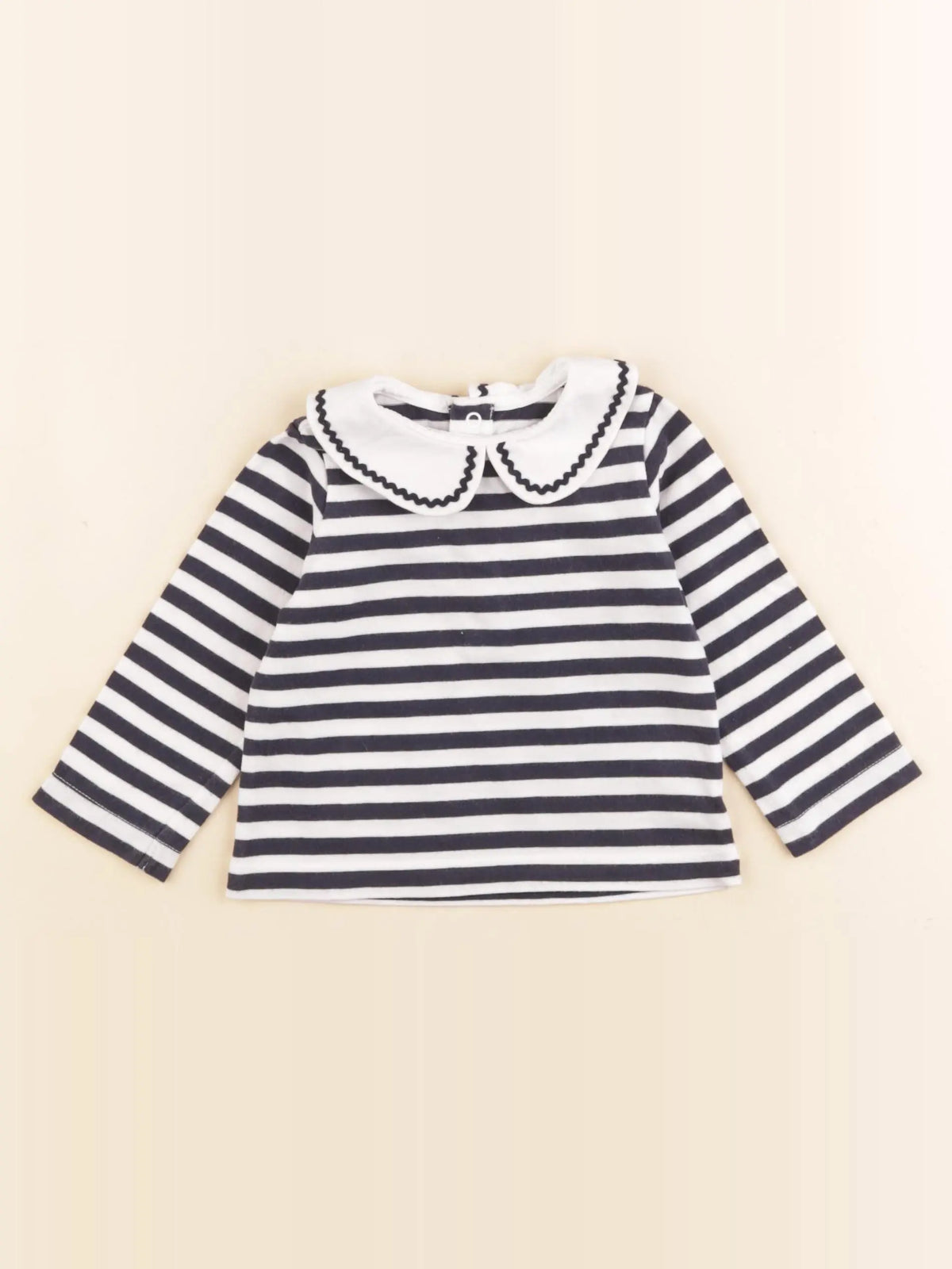 Jacadi - tee-shirt blanc, bleu - 12 mois