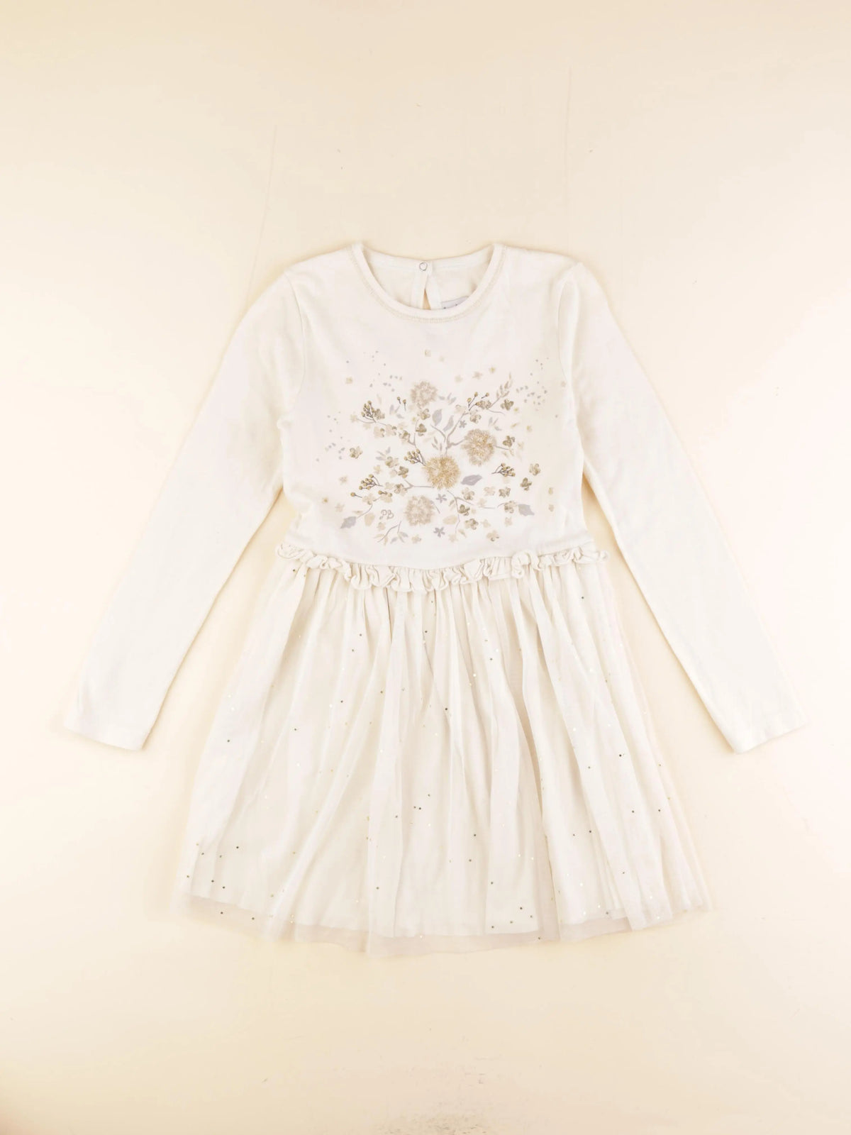 Petit Bateau - robe beige - 8 ans