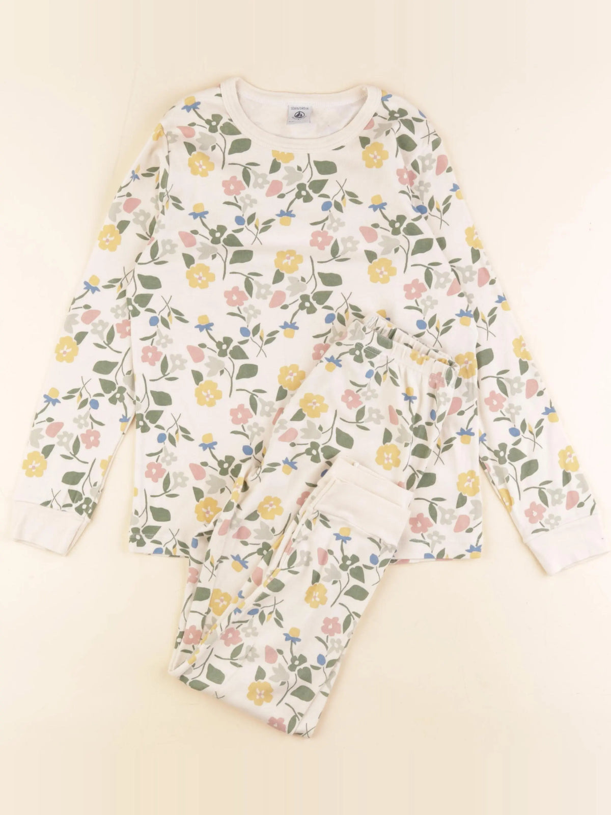 Petit Bateau - pyjama coton beige - 10 ans