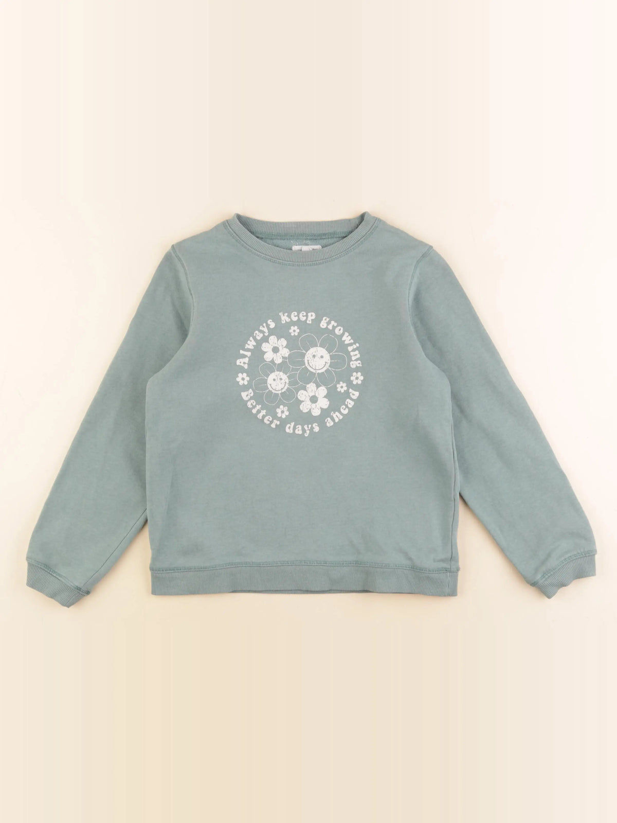 Vertbaudet - sweat vert - 8 ans