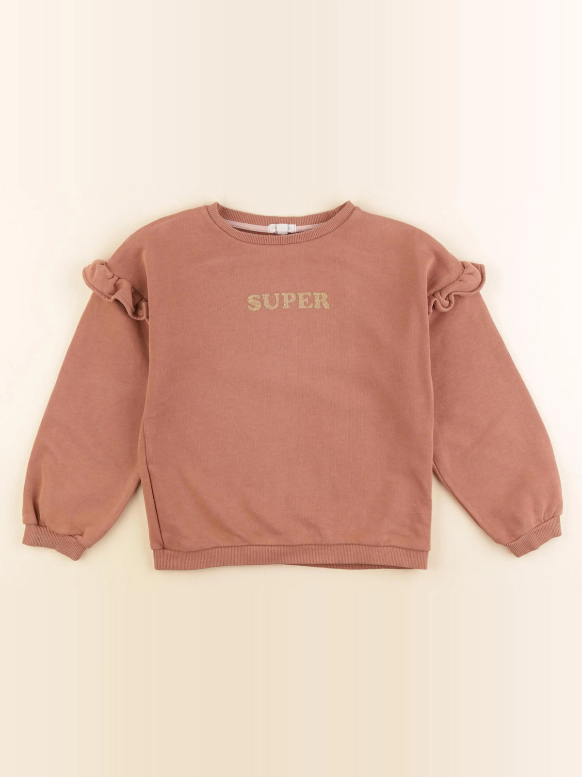 Vertbaudet - sweat marron - 8 ans