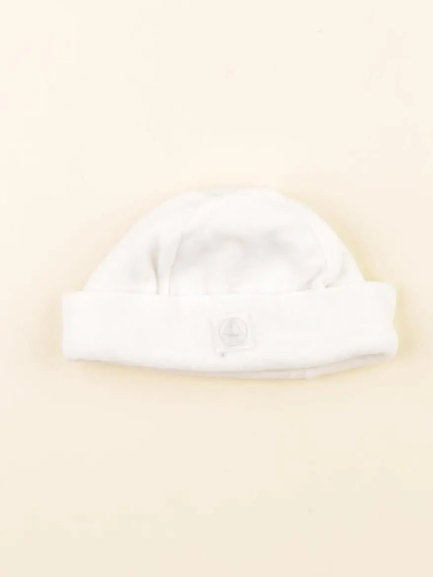 Petit Bateau - bonnet de naissance blanc - 0 mois