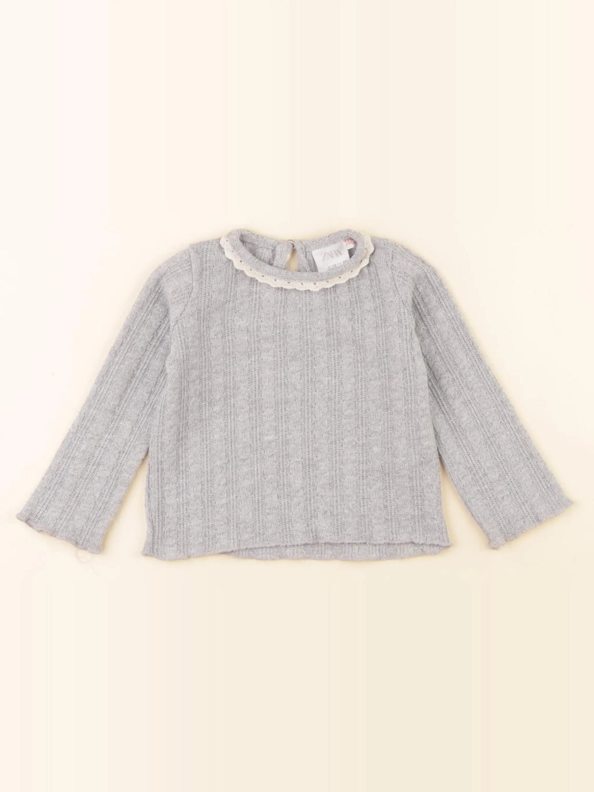 Zara - pull gris - 9/12 mois