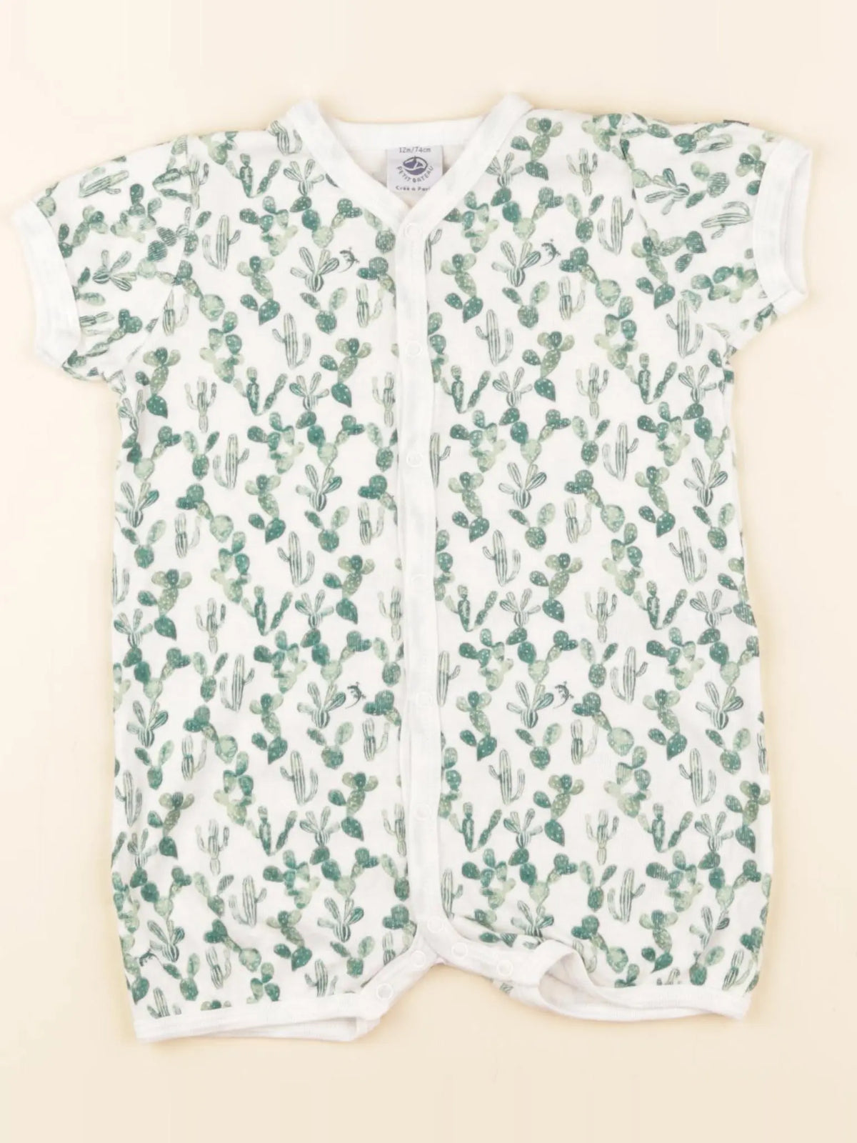 Petit Bateau - pyjama coton blanc - 12 mois