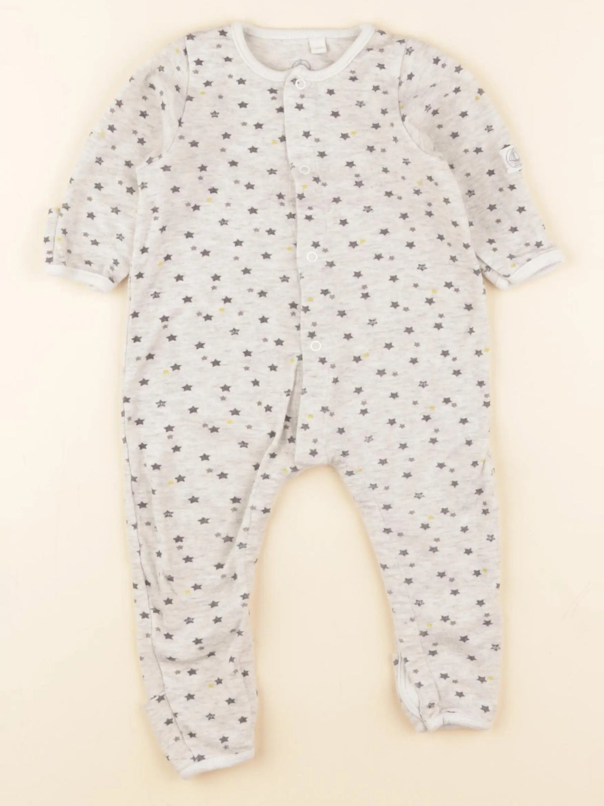 Petit Bateau - pyjama coton gris - 6 mois