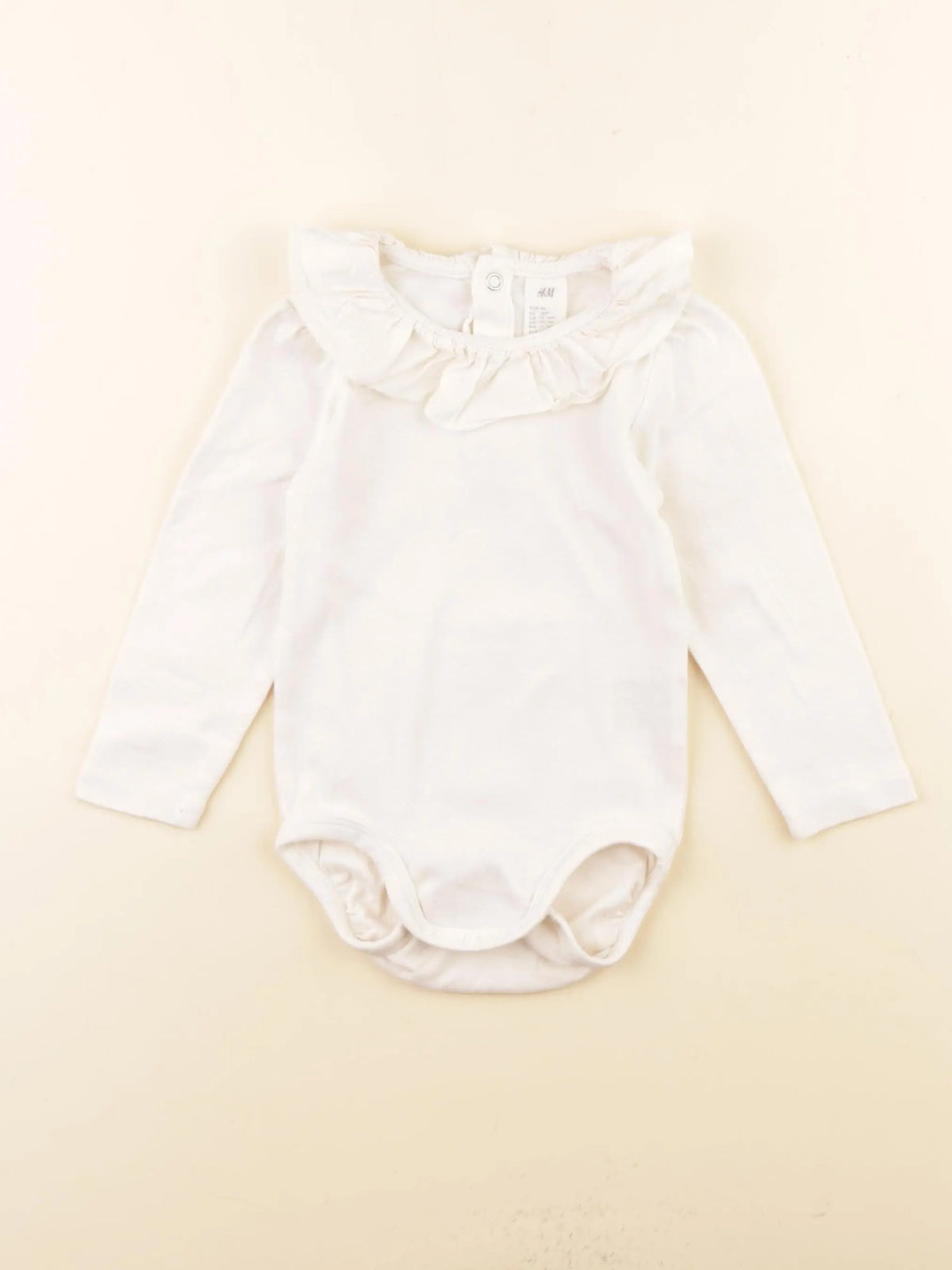 H&M - body à col blanc - 2/4 mois