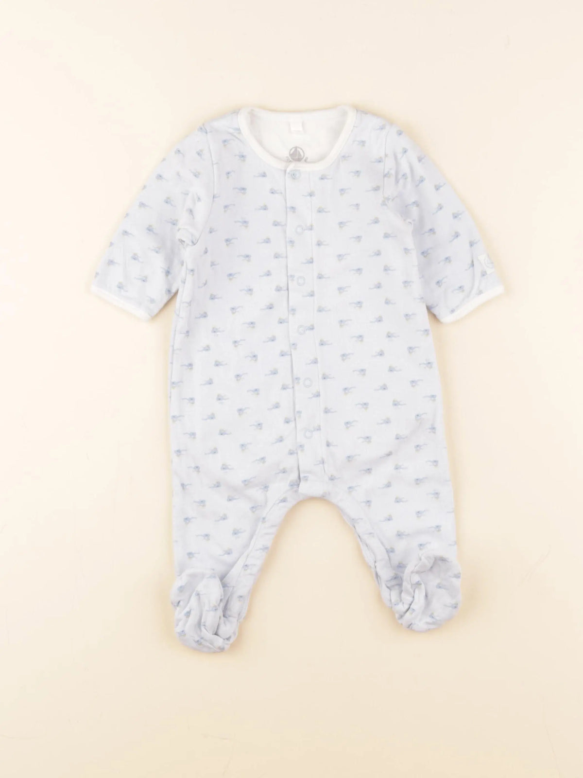 Petit Bateau - pyjama coton bleu - 3 mois