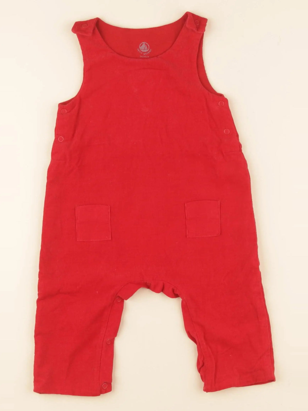 Petit Bateau - salopette rouge - 3 mois