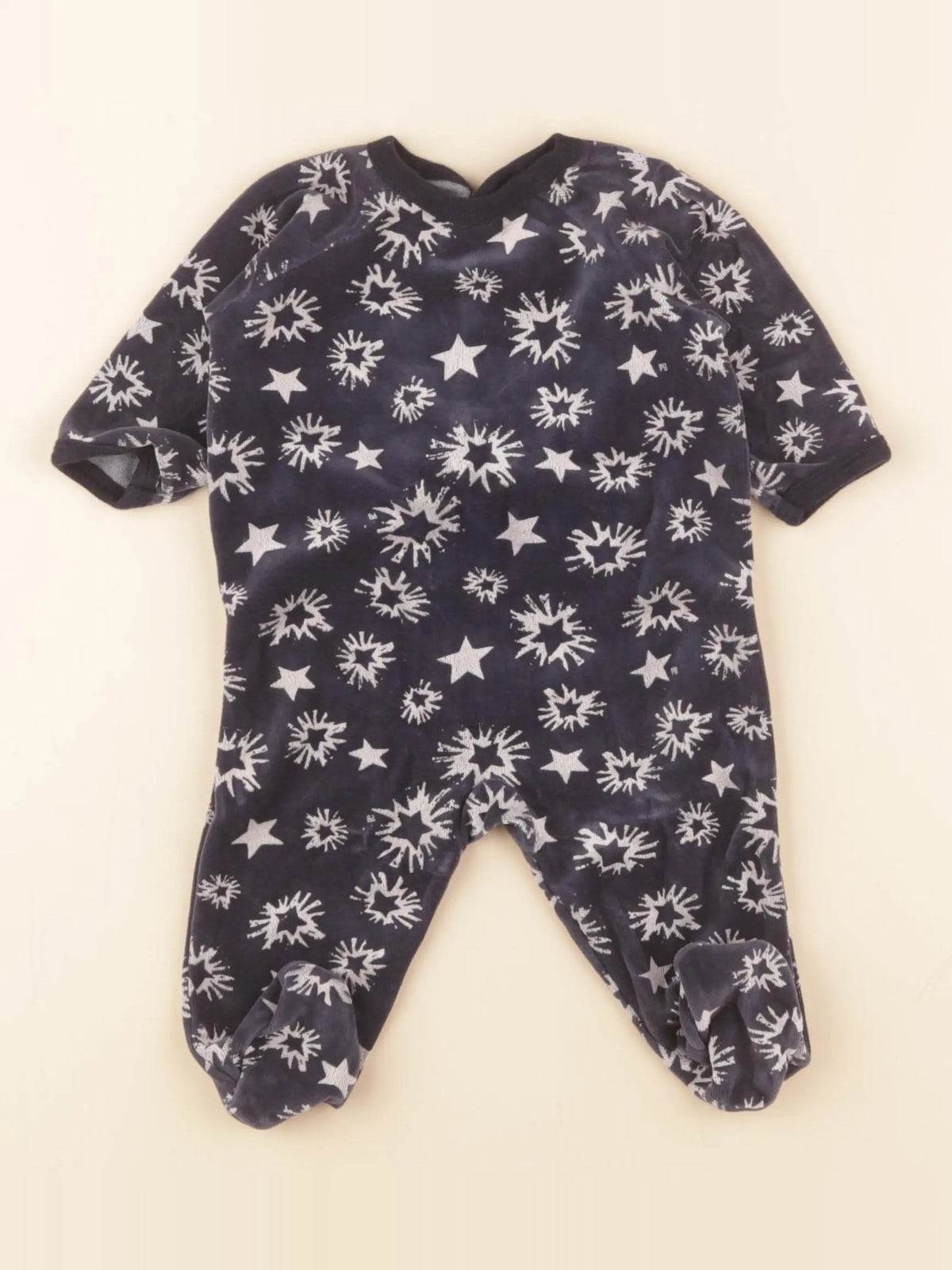 Petit Bateau - pyjama velours bleu - 3 mois