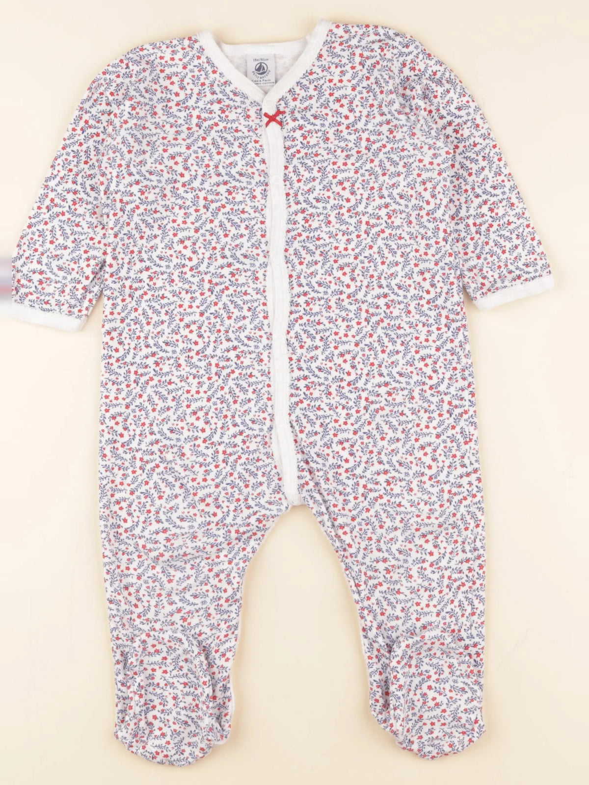 Petit Bateau - pyjama coton blanc - 18 mois
