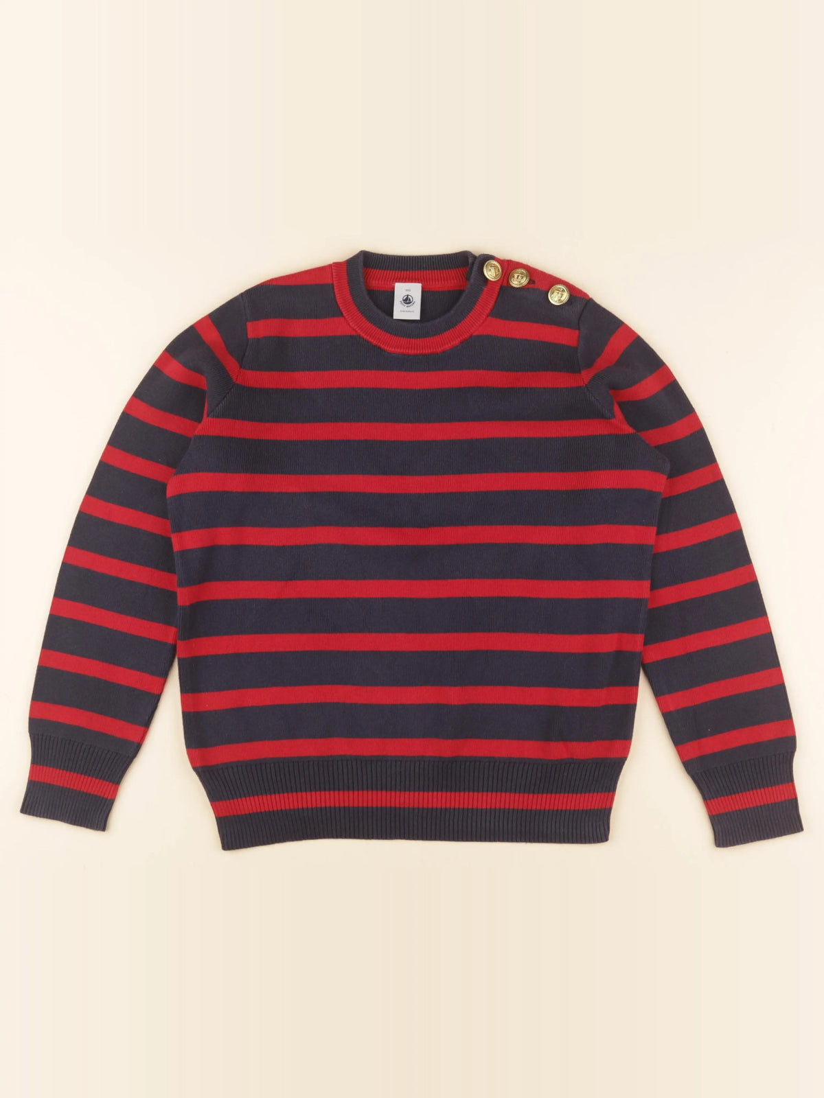 Petit Bateau - pull rouge - 12 ans