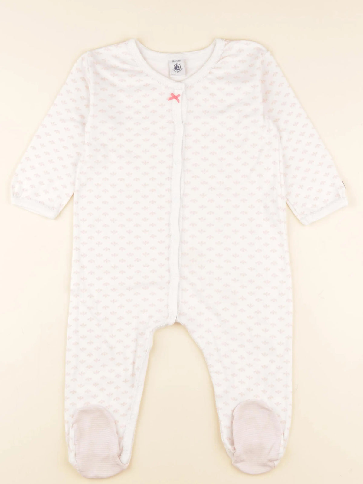 Petit Bateau - pyjama coton blanc - 18 mois