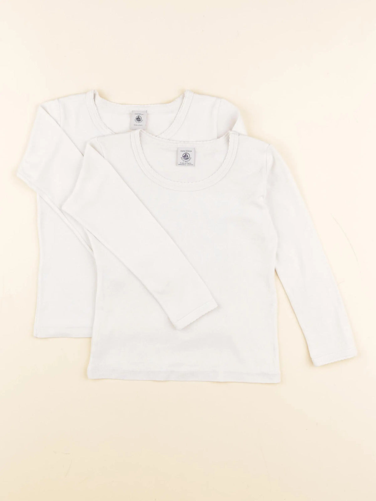 Petit Bateau - lot de 2 maillots de corps blanc - 4 ans