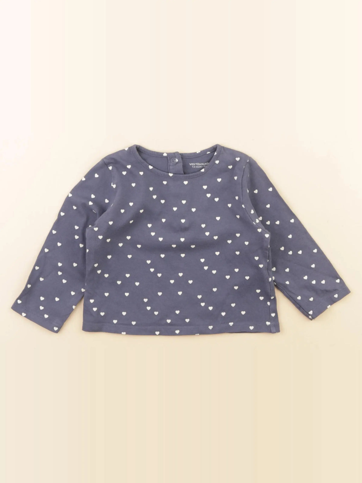 Vertbaudet - tee-shirt bleu - 12 mois