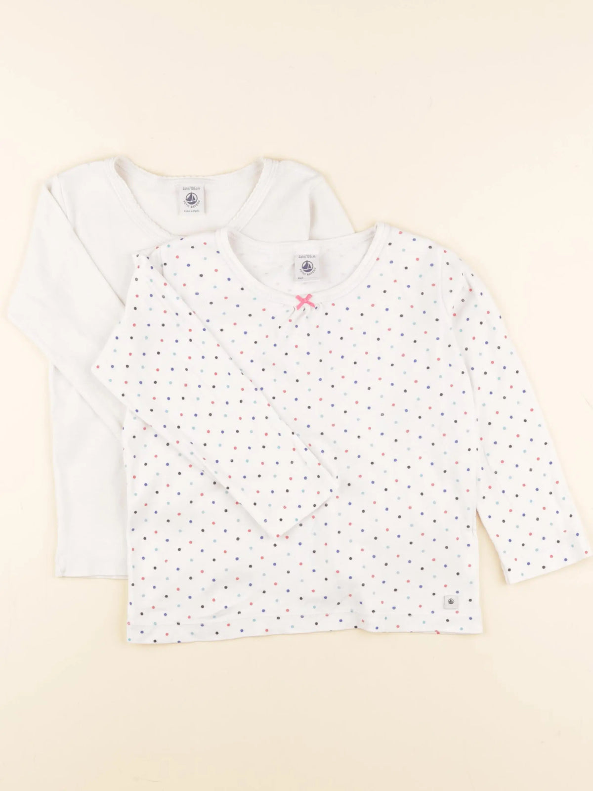 Petit Bateau - lot de 2 maillots de corps blanc - 4 ans
