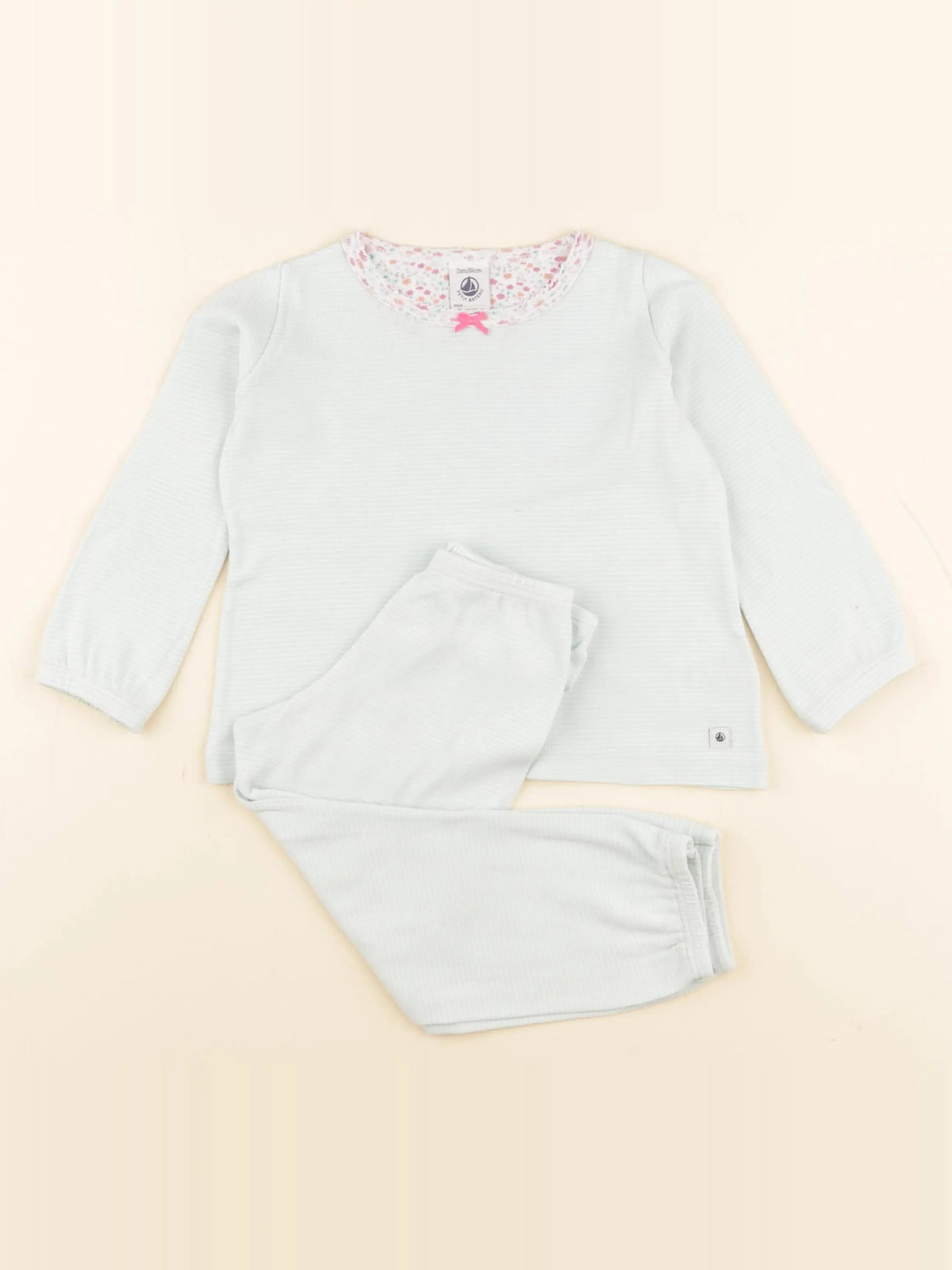 Petit Bateau - pyjama coton bleu - 2 ans