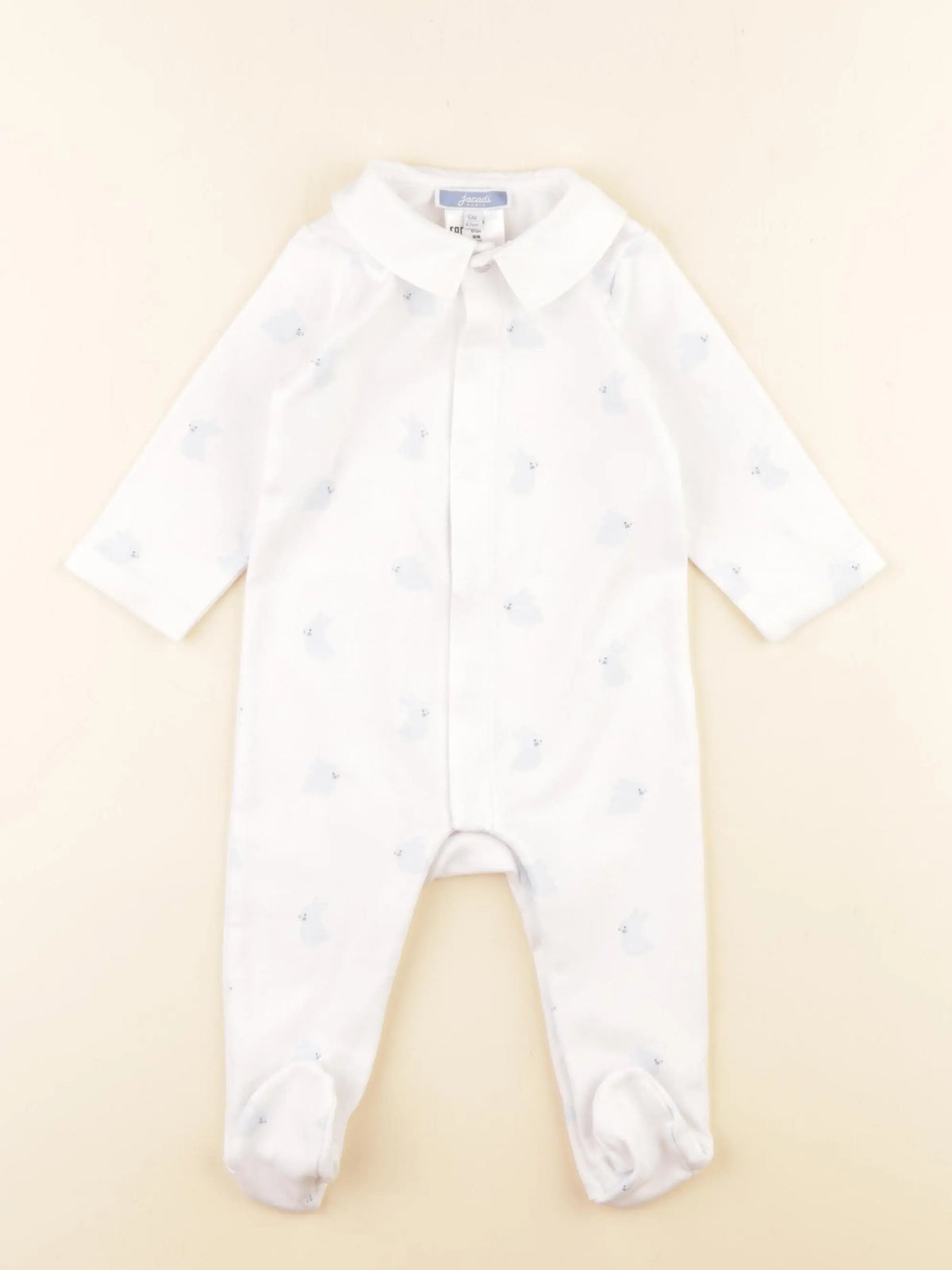 Jacadi - pyjama coton blanc, bleu - 6 mois