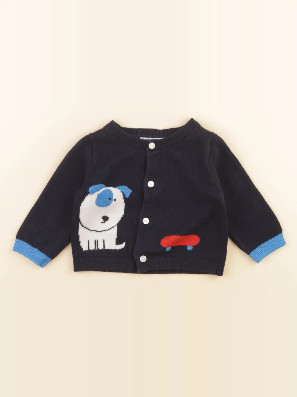 Jacadi - gilet bleu - 6 mois