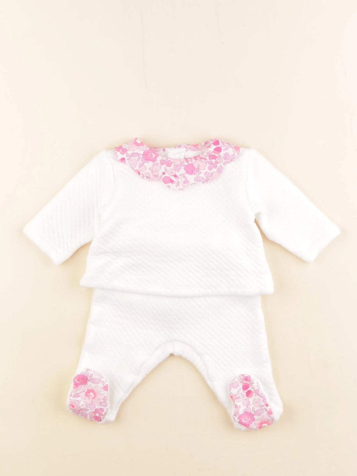 Jacadi - pyjama liberty coton blanc - 3 mois