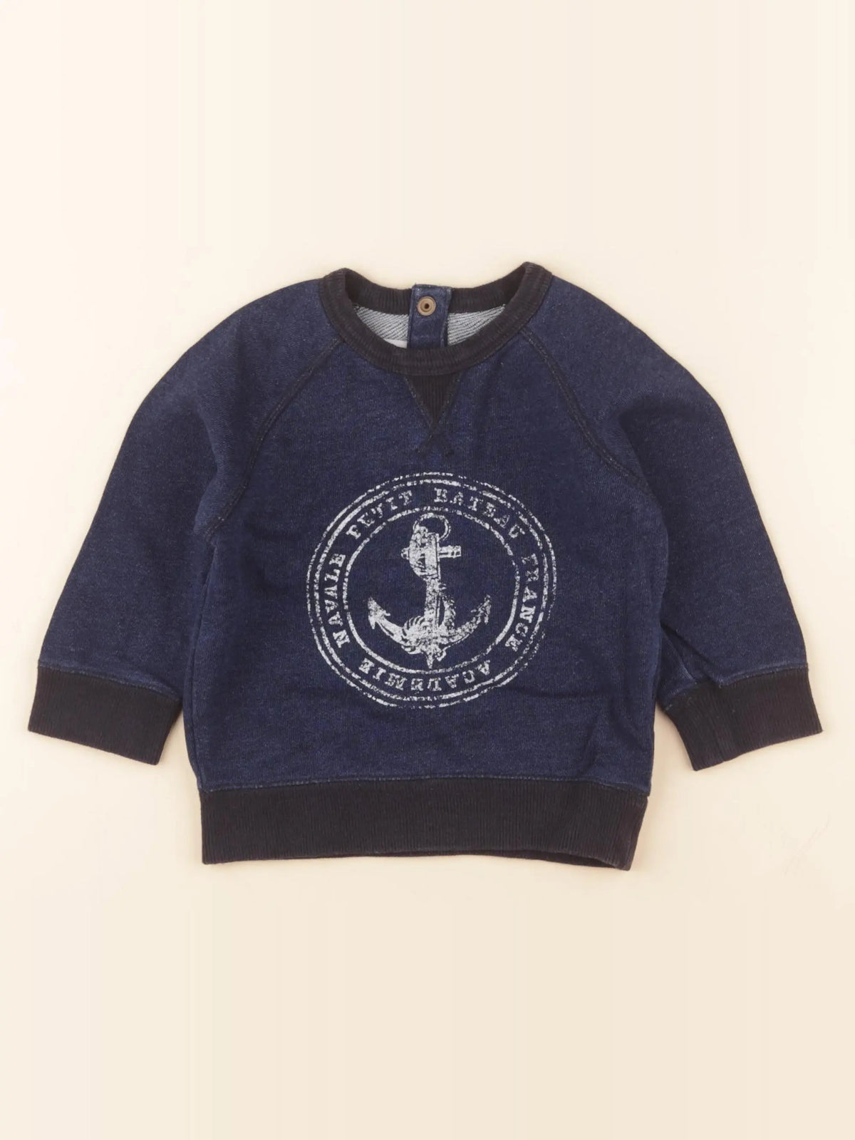 Petit Bateau - sweat bleu - 18 mois