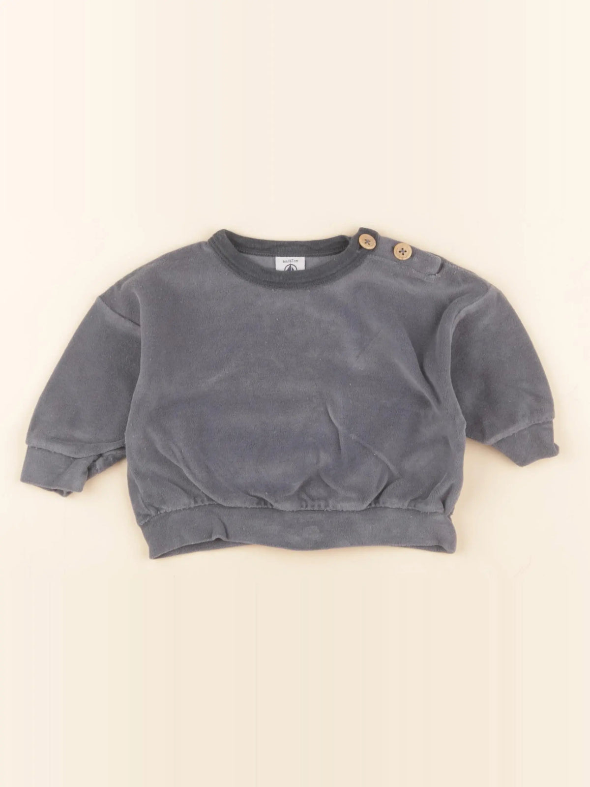 Petit Bateau - pull bleu - 6 mois