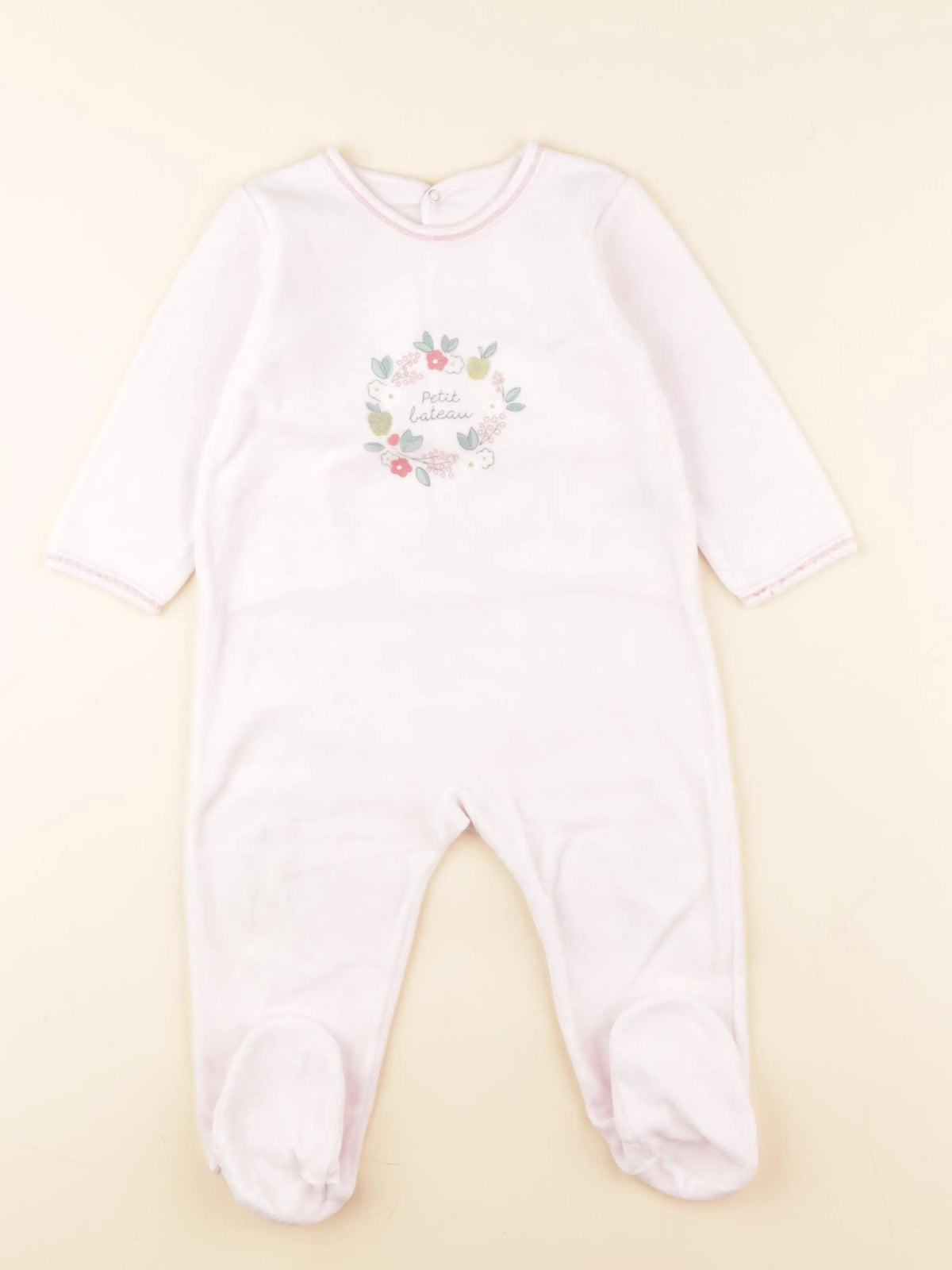 Petit Bateau - pyjama velours rose - 18 mois