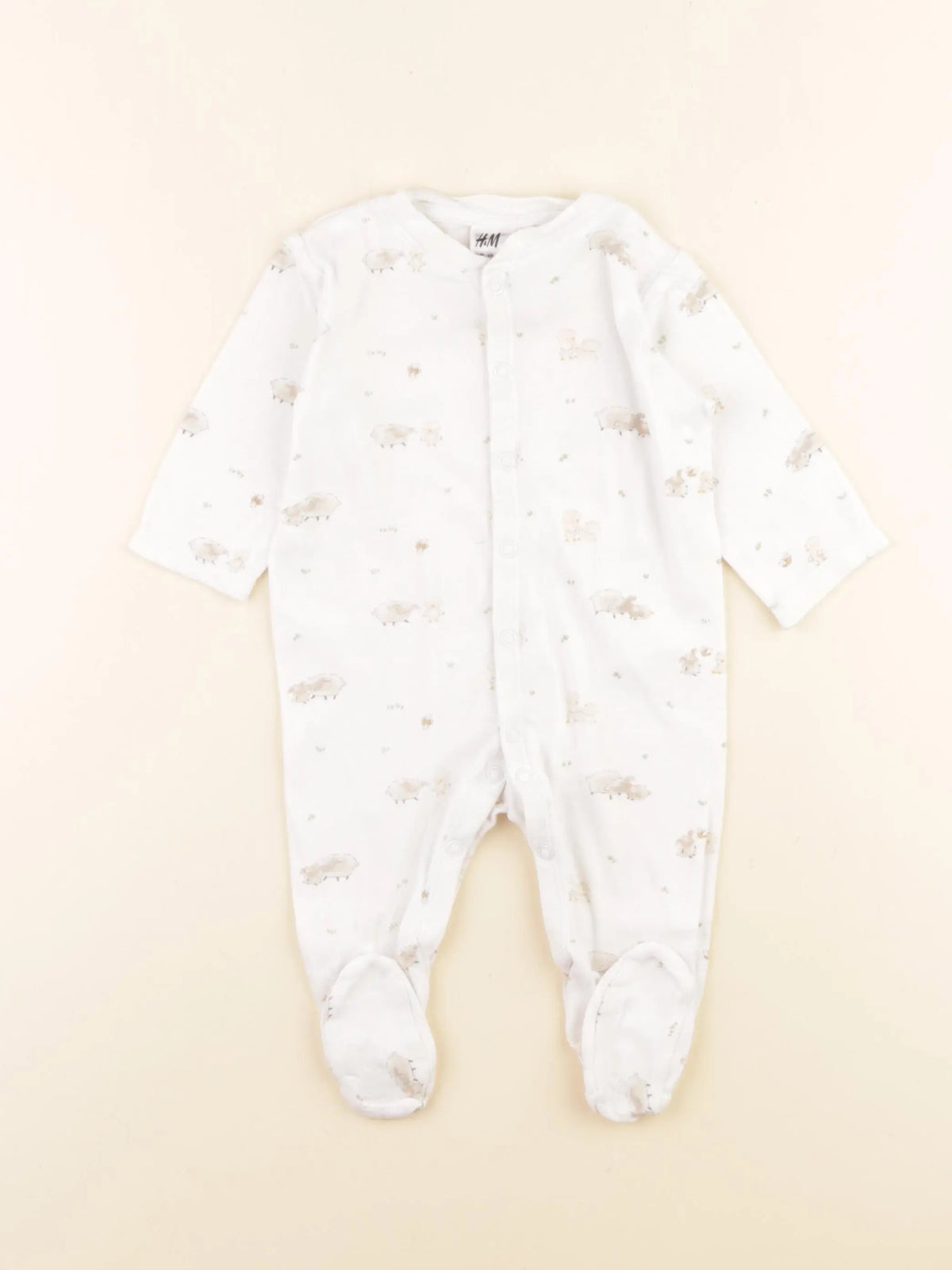 H&M - pyjama coton blanc - 4/6 mois