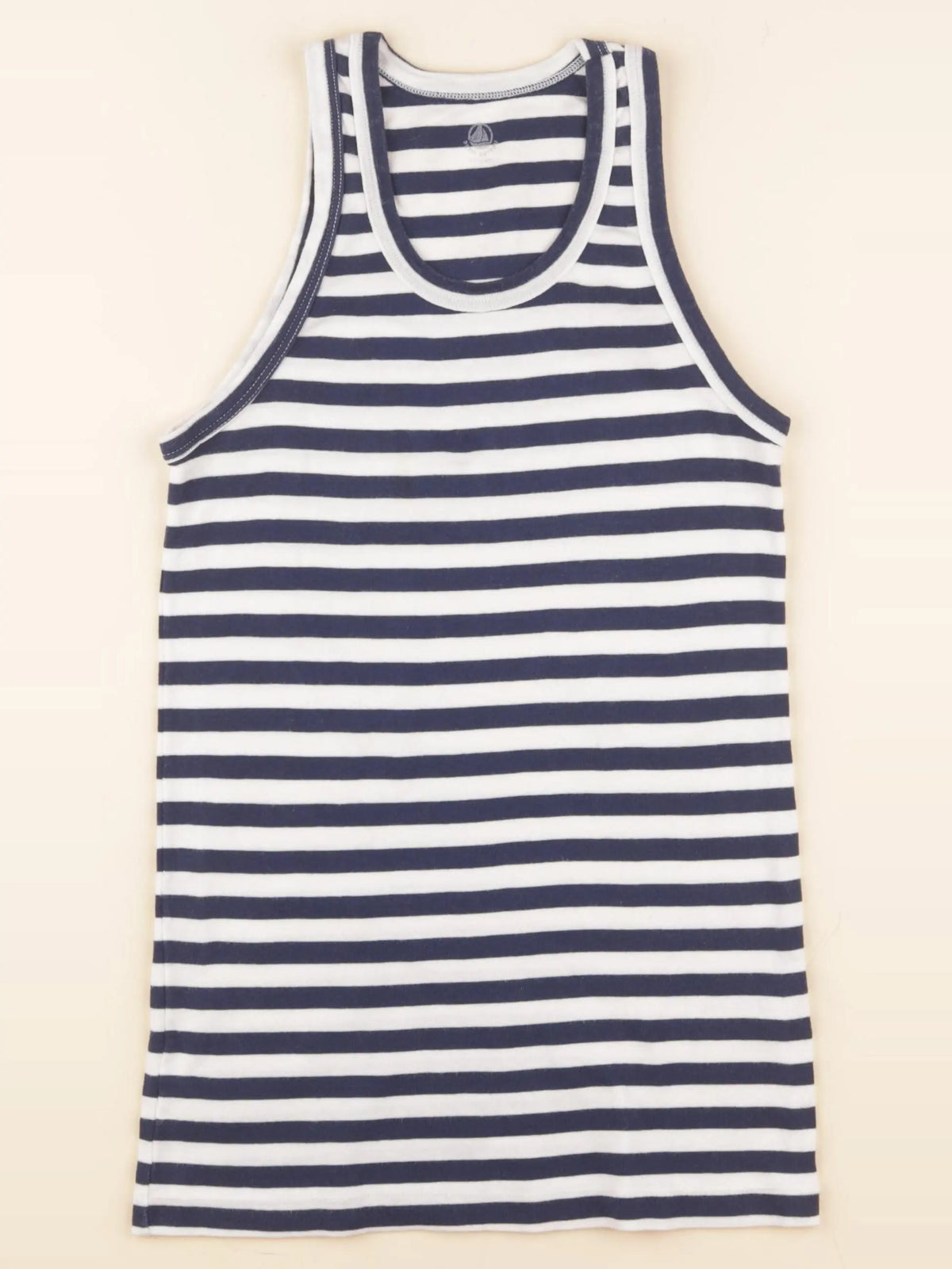 Petit Bateau - débardeur blanc, bleu - 16 ans