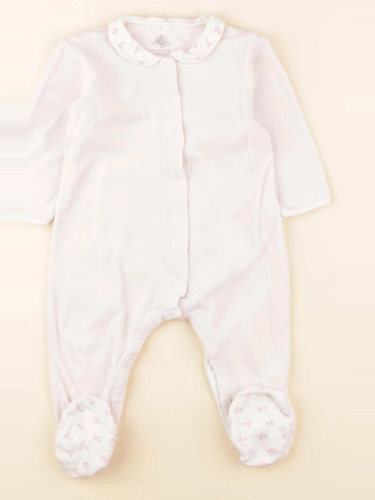 Petit Bateau - pyjama velours rose - 12 mois