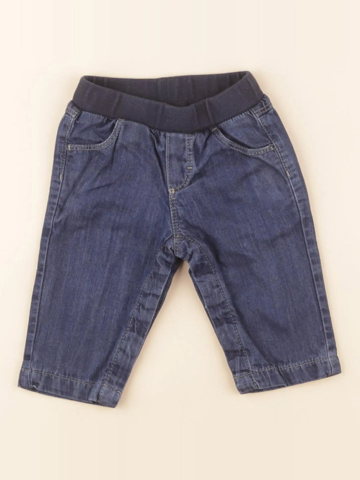Petit Bateau - pantalon doublé bleu - 3 mois