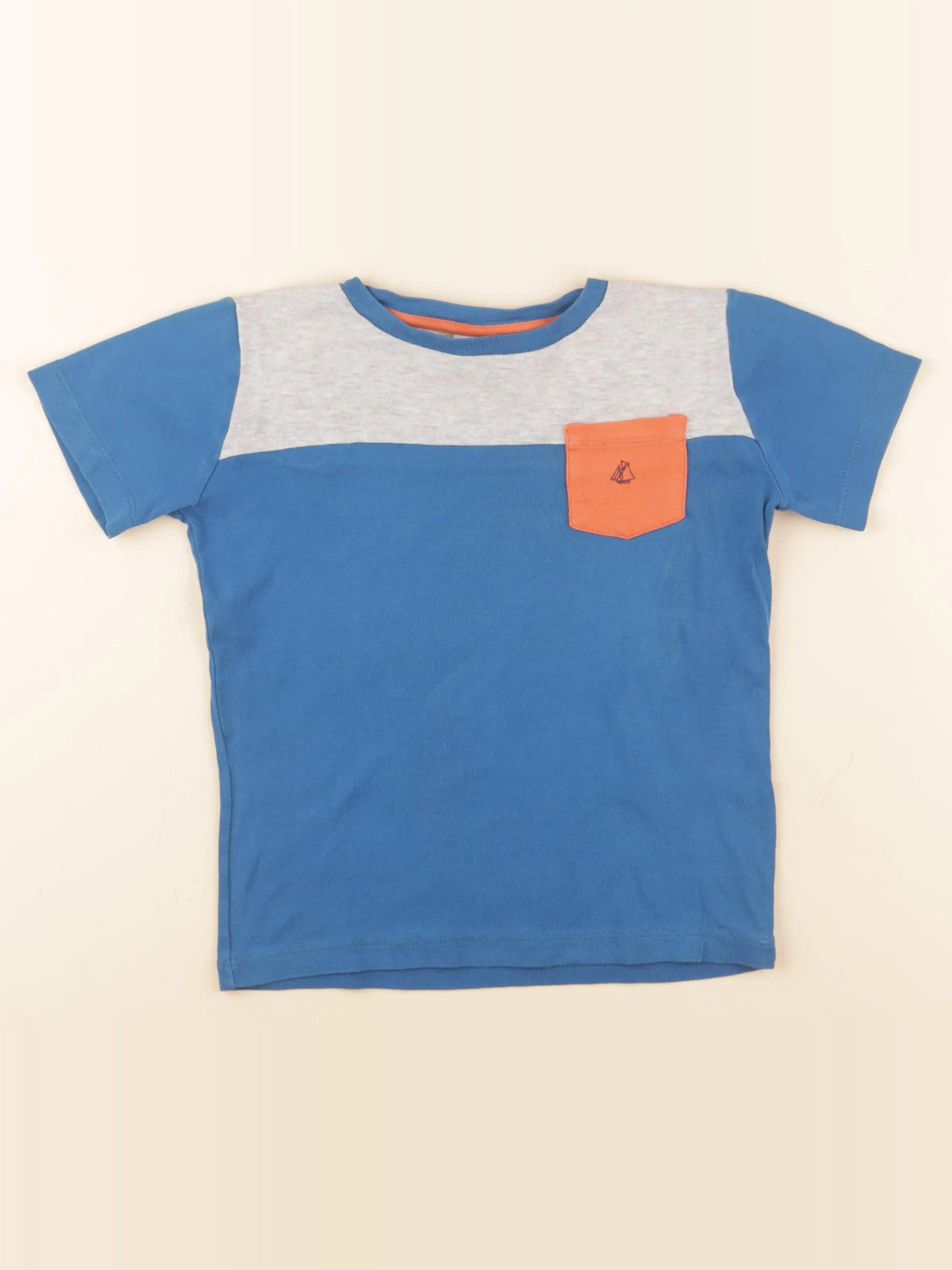 Petit Bateau - tee-shirt bleu - 8 ans