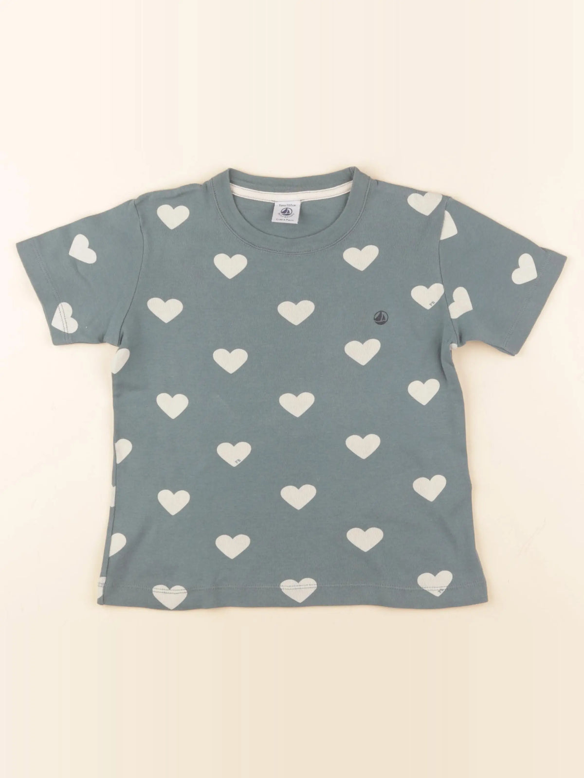 Petit Bateau - tee-shirt bleu - 5 ans