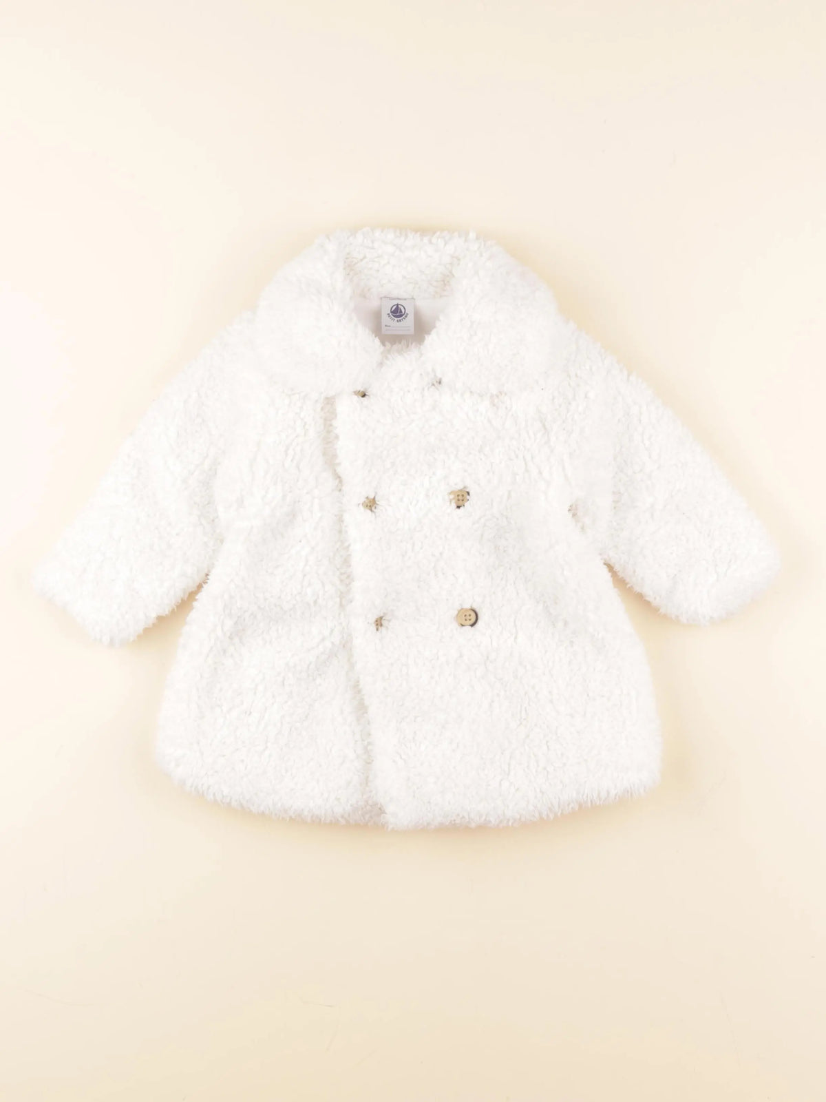 Petit Bateau - manteau blanc - 12 mois