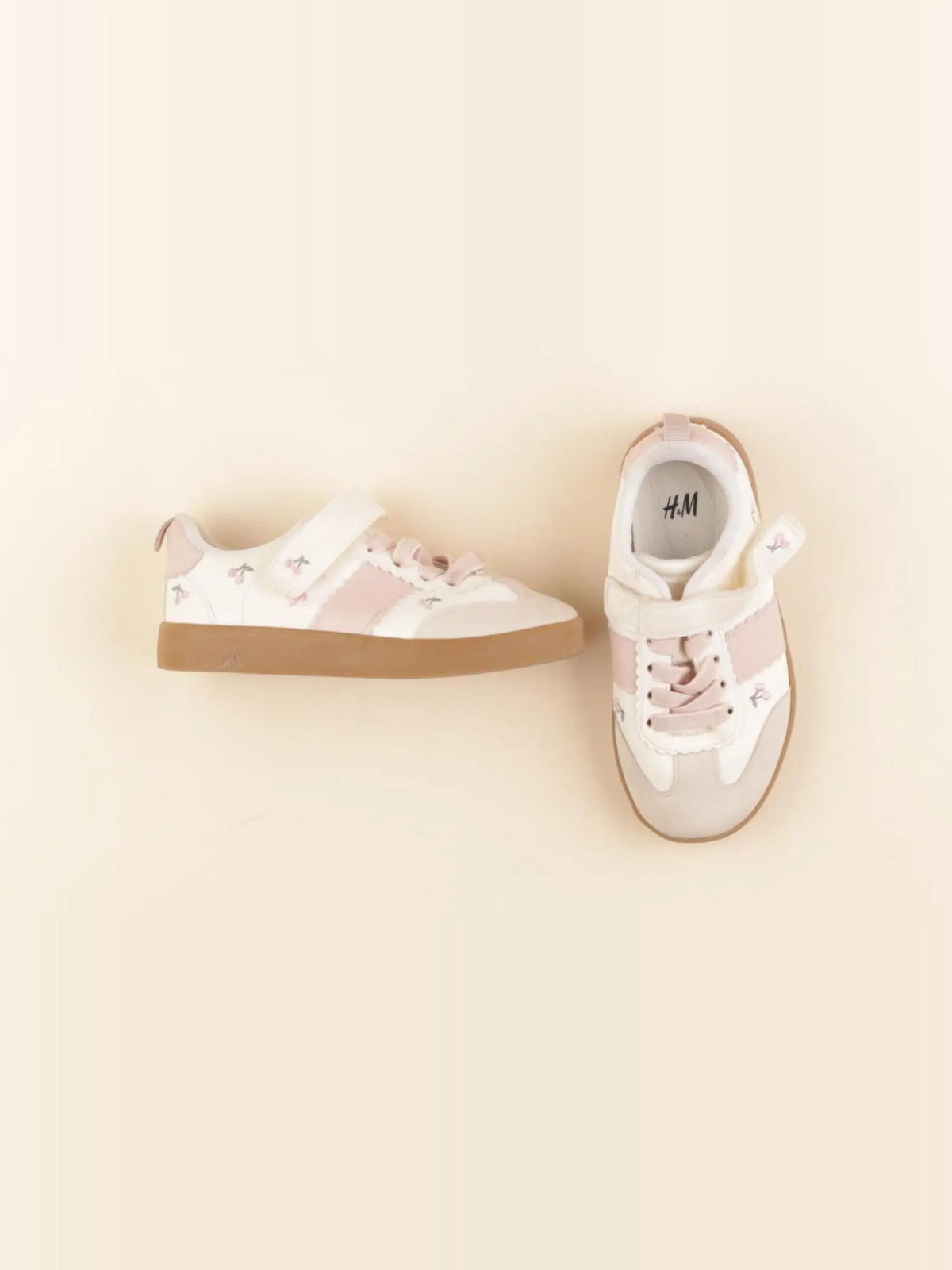 H&M - baskets beige, rose - pointure 25