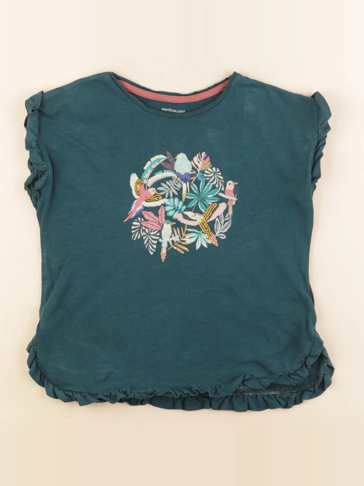 Vertbaudet - tee-shirt vert - 8 ans